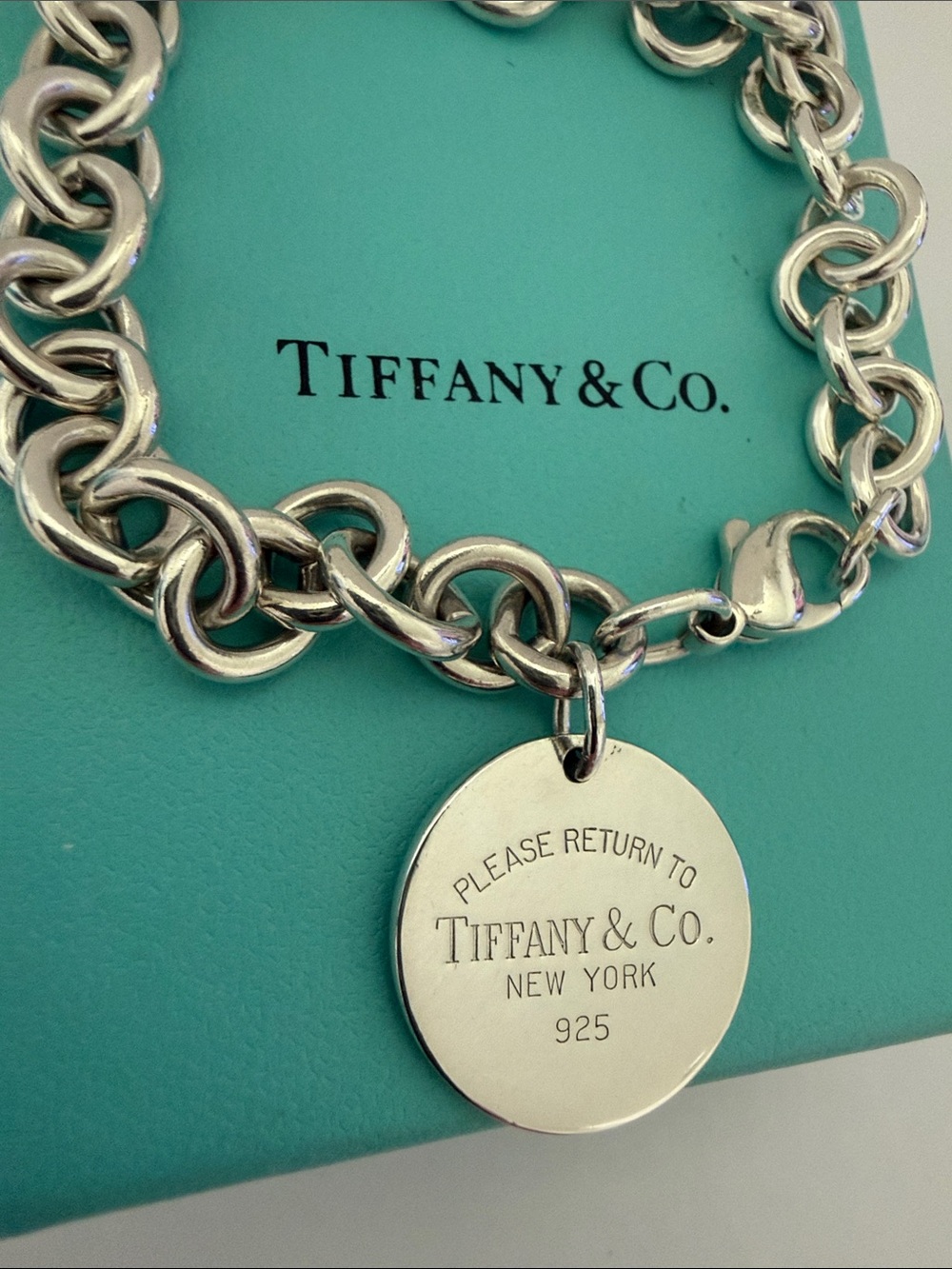9” Length Tiffany & Co. Please Return To Tiffany Round Tag Bracelet - Picture 4 of 12